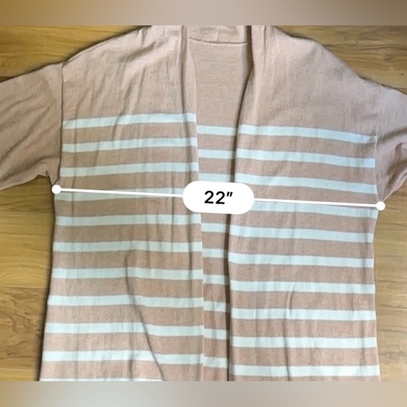 Striped Open-Front Cardigan Sweater - Picture 6 of 8